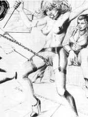 Very hot black and white drawings with dirty bdsm episodes