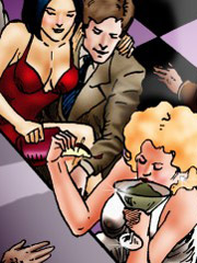 Cool interracial sex during a big toon party
